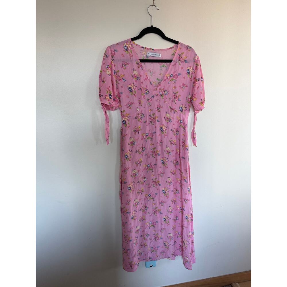 Faithfull The Brand Daija Pink Floral Midi Dress Size S - Picture 5 of 7